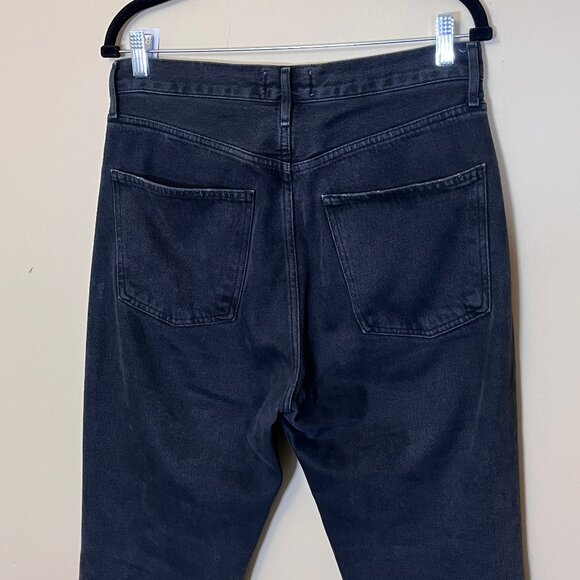 Agolde 90's Mid Rise Loose Fit Distressed Jeans - Women's Size 27*30 - Black - Picture 5 of 13